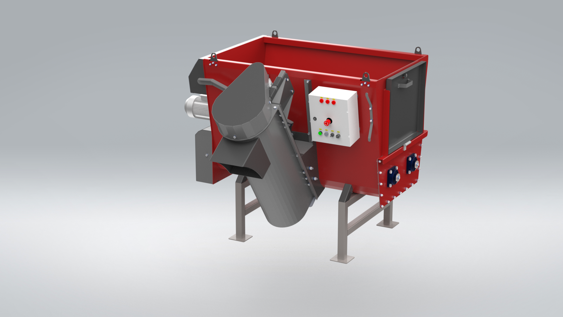 SMO-2m³电动固定式自动卸料饲料混合机
